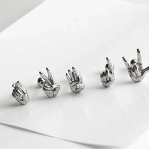 Single Accent Surgical Steel Cute Figure Cartilage Earrings Studs